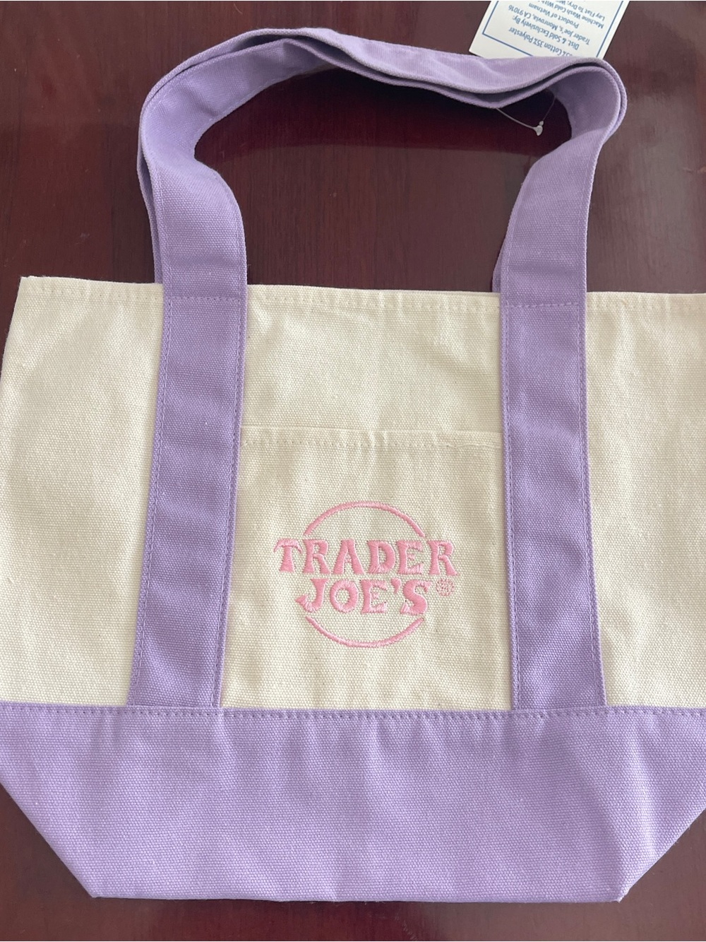 Trader Joes Mini Pastel Canvas Tote Bag 3 Pieces- All new - Picture 4 of 5